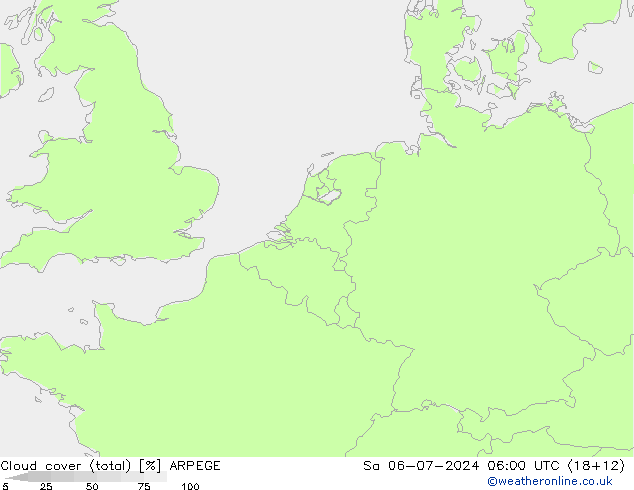 云 (总) ARPEGE 星期六 06.07.2024 06 UTC