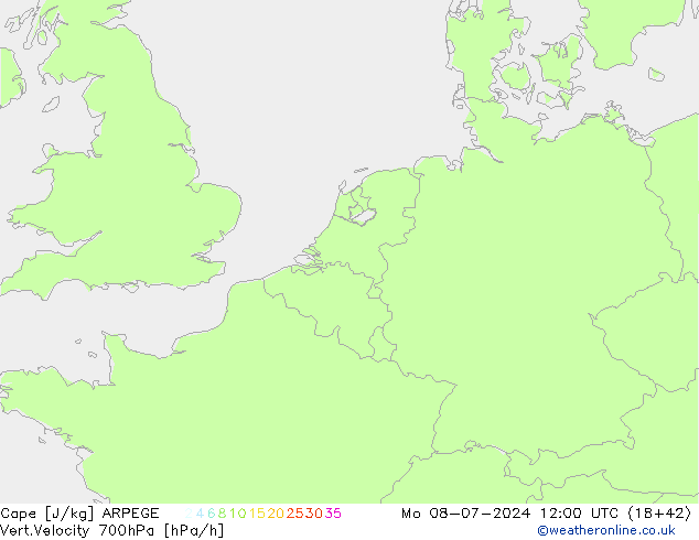 Cape ARPEGE ma 08.07.2024 12 UTC