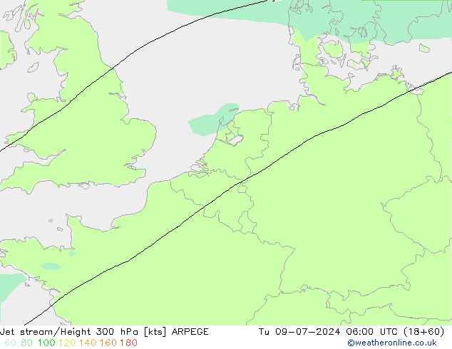 高速氣流 ARPEGE 星期二 09.07.2024 06 UTC