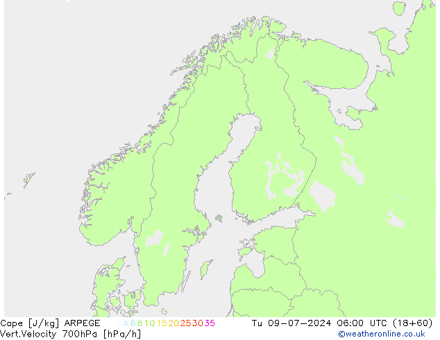 Cape ARPEGE di 09.07.2024 06 UTC