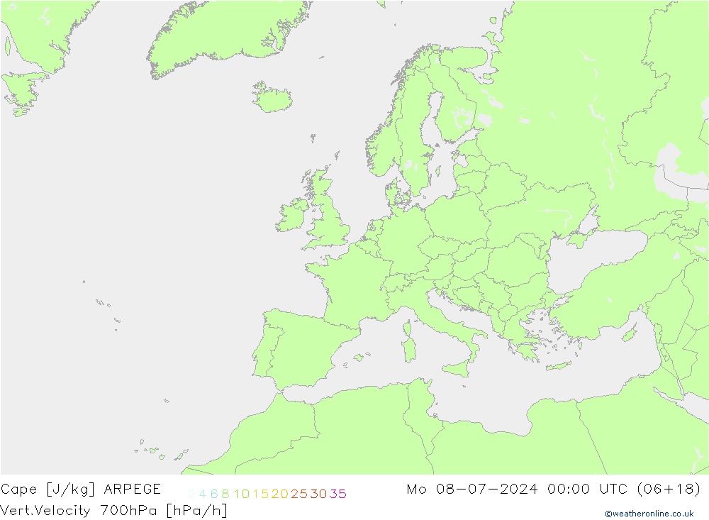 Cape ARPEGE 星期一 08.07.2024 00 UTC