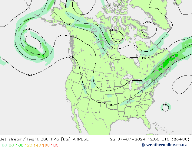 高速氣流 ARPEGE 星期日 07.07.2024 12 UTC