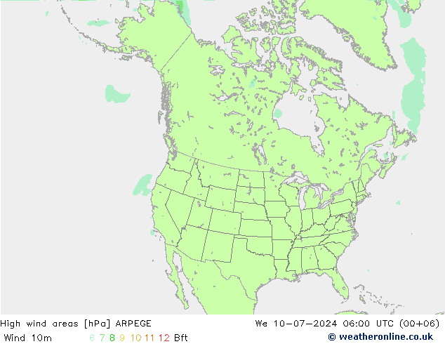 Windvelden ARPEGE wo 10.07.2024 06 UTC