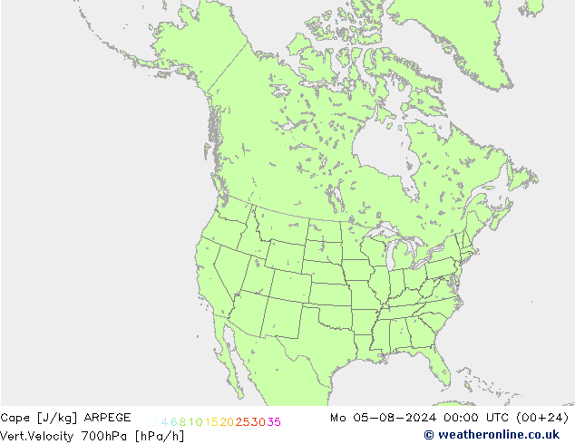 Cape ARPEGE ma 05.08.2024 00 UTC