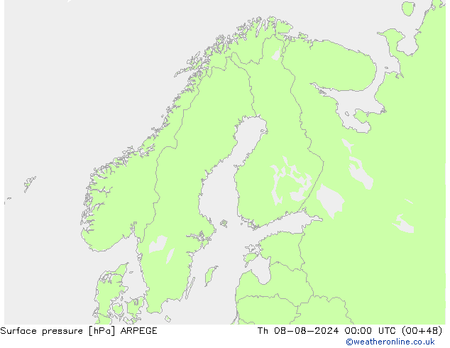Luchtdruk (Grond) ARPEGE do 08.08.2024 00 UTC
