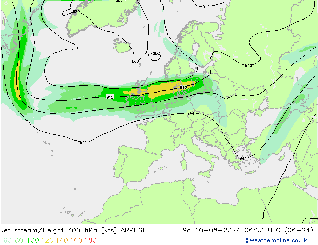 高速氣流 ARPEGE 星期六 10.08.2024 06 UTC