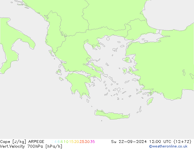 Cape ARPEGE  22.09.2024 12 UTC