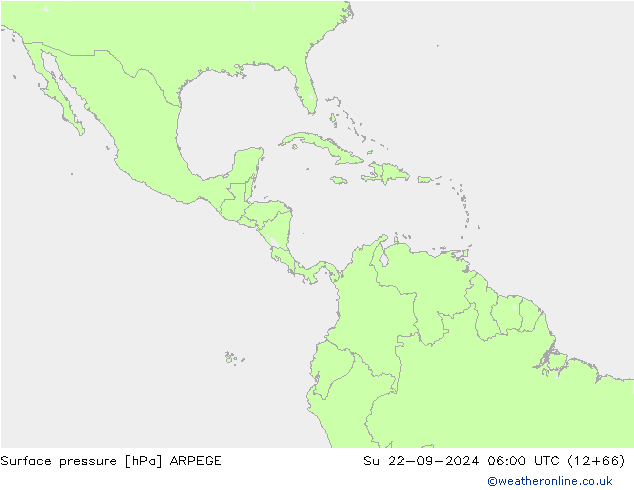 Presión superficial ARPEGE dom 22.09.2024 06 UTC