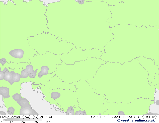 Bulutlar (düşük) ARPEGE Cts 21.09.2024 12 UTC