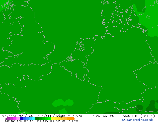 Schichtdicke 700-1000 hPa ARPEGE Fr 20.09.2024 06 UTC