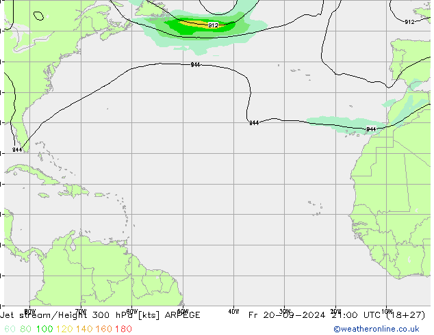 Jet Akımları ARPEGE Cu 20.09.2024 21 UTC