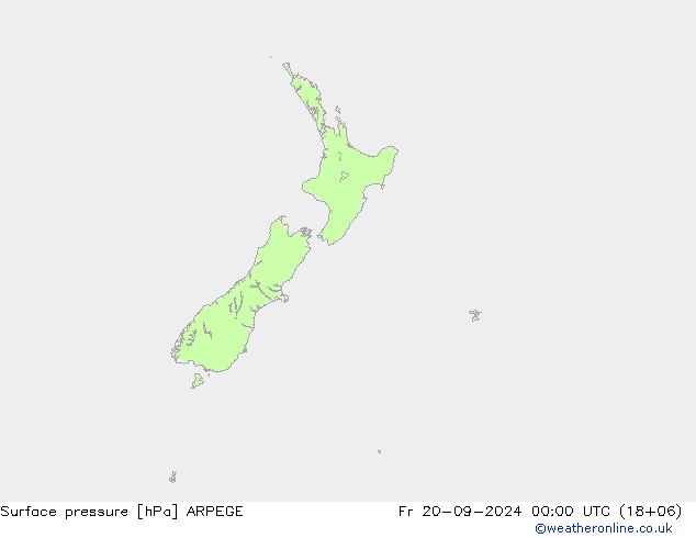 Presión superficial ARPEGE vie 20.09.2024 00 UTC