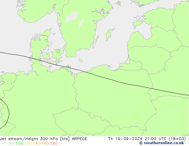 Prąd strumieniowy ARPEGE czw. 19.09.2024 21 UTC