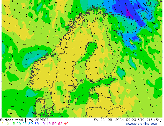 Bodenwind ARPEGE So 22.09.2024 00 UTC