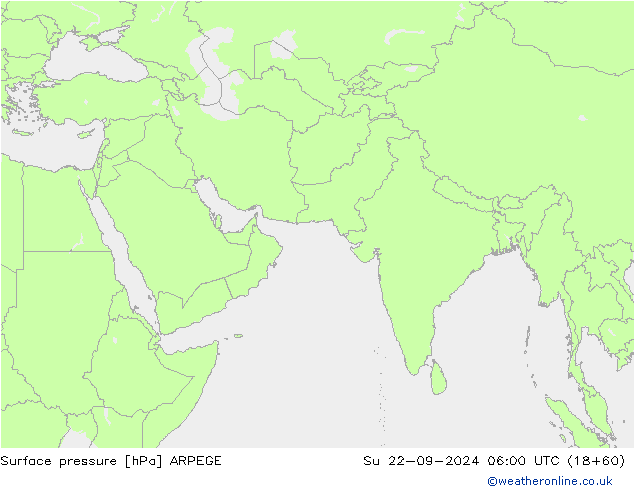 приземное давление ARPEGE Вс 22.09.2024 06 UTC