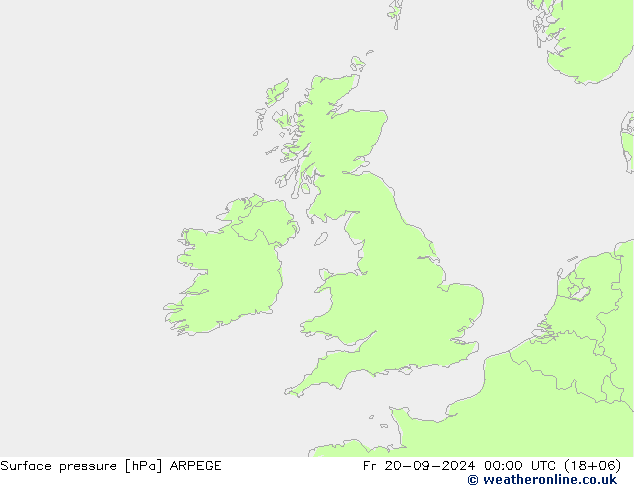 Yer basıncı ARPEGE Cu 20.09.2024 00 UTC