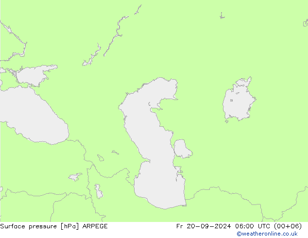 приземное давление ARPEGE пт 20.09.2024 06 UTC