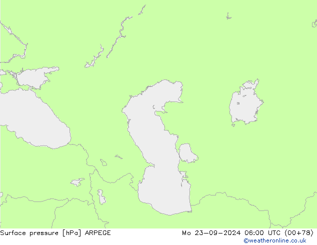 Presión superficial ARPEGE lun 23.09.2024 06 UTC