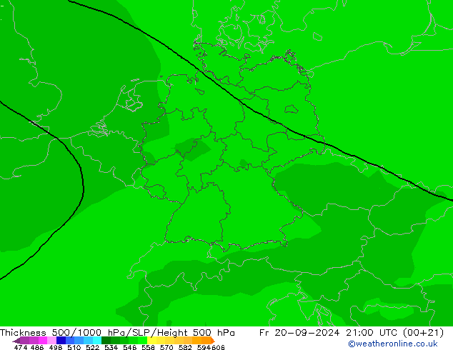 Thck 500-1000hPa ARPEGE pt. 20.09.2024 21 UTC