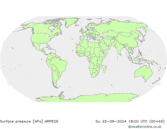 Pressione al suolo ARPEGE dom 22.09.2024 18 UTC