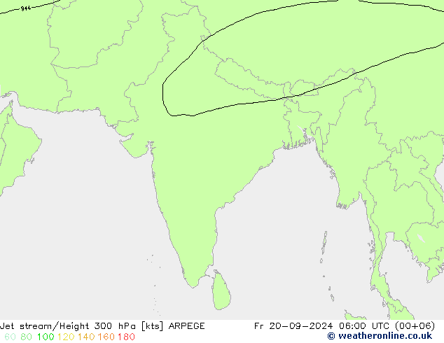 Prąd strumieniowy ARPEGE pt. 20.09.2024 06 UTC