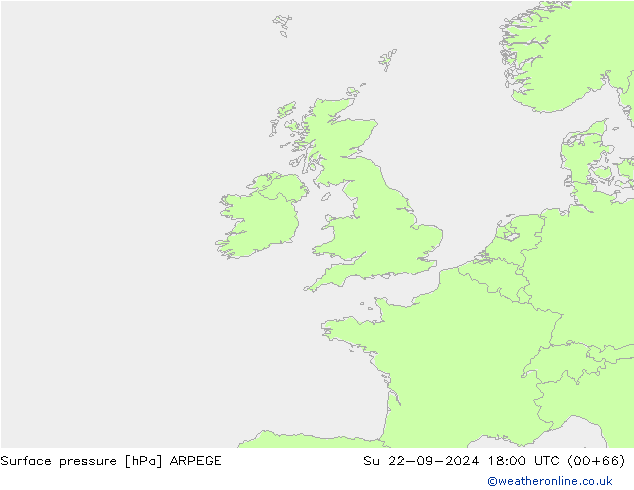 Atmosférický tlak ARPEGE Ne 22.09.2024 18 UTC