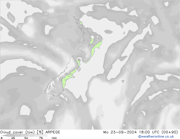 nuvens (baixo) ARPEGE Seg 23.09.2024 18 UTC