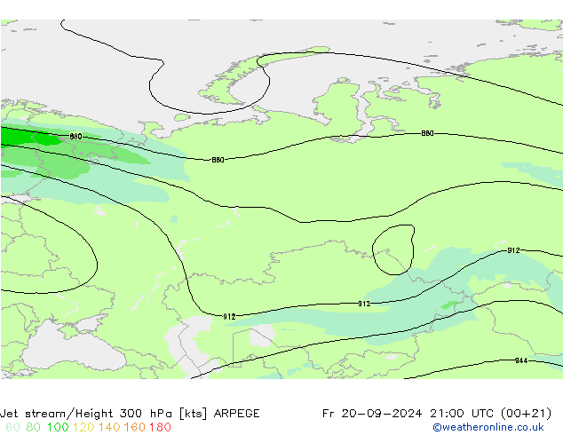 Prąd strumieniowy ARPEGE pt. 20.09.2024 21 UTC