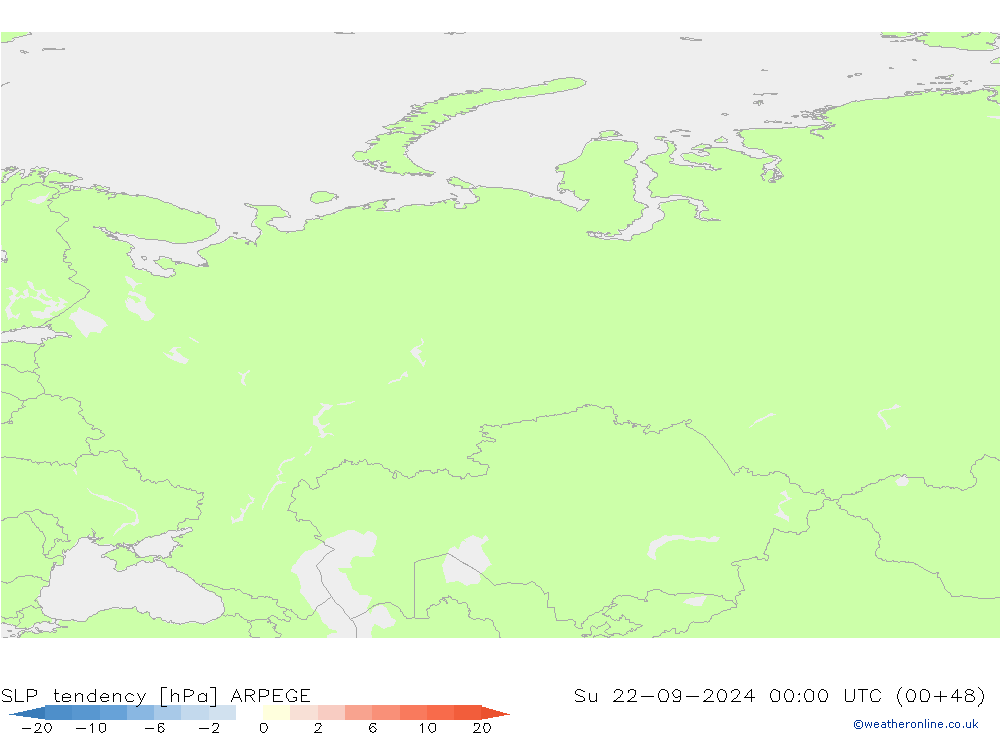 Y. Basıncı eğilimi ARPEGE Paz 22.09.2024 00 UTC