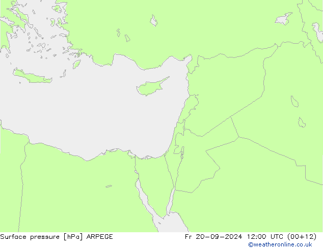 Atmosférický tlak ARPEGE Pá 20.09.2024 12 UTC