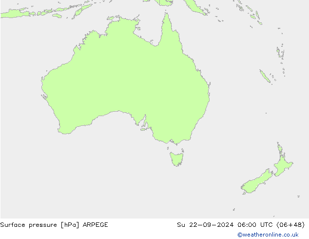 pressão do solo ARPEGE Dom 22.09.2024 06 UTC