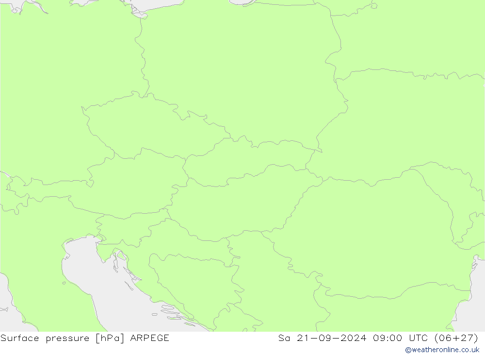 Surface pressure ARPEGE Sa 21.09.2024 09 UTC