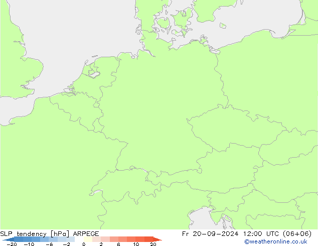 SLP tendency ARPEGE Fr 20.09.2024 12 UTC