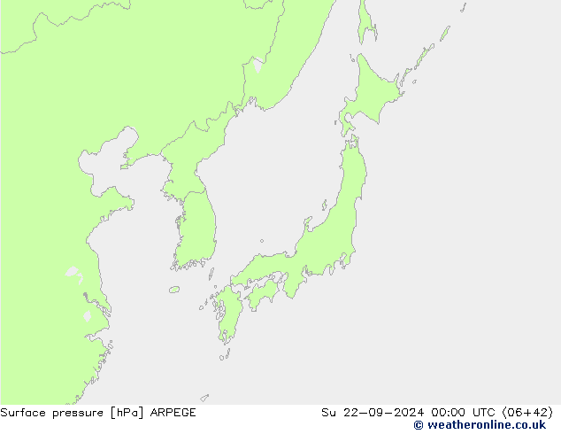 Surface pressure ARPEGE Su 22.09.2024 00 UTC