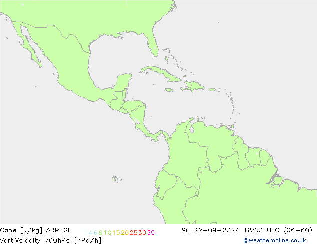 Cape ARPEGE  22.09.2024 18 UTC