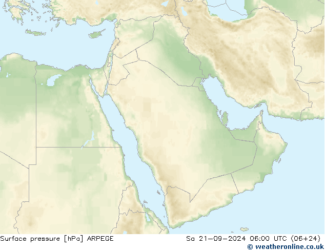 Surface pressure ARPEGE Sa 21.09.2024 06 UTC