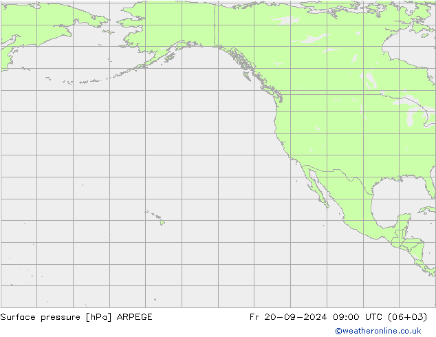 приземное давление ARPEGE пт 20.09.2024 09 UTC