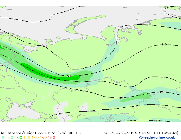 Jet Akımları ARPEGE Paz 22.09.2024 06 UTC