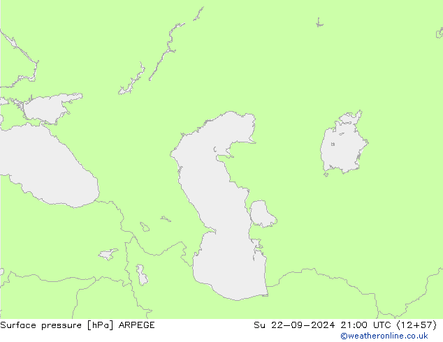 Pressione al suolo ARPEGE dom 22.09.2024 21 UTC