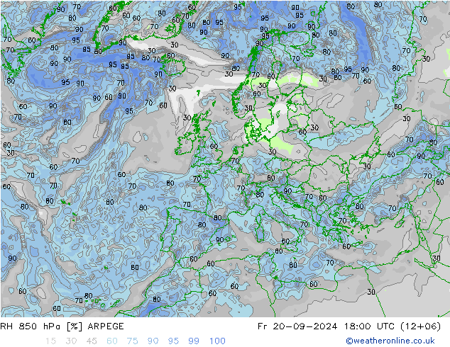 RV 850 hPa ARPEGE vr 20.09.2024 18 UTC