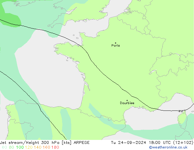 джет ARPEGE вт 24.09.2024 18 UTC