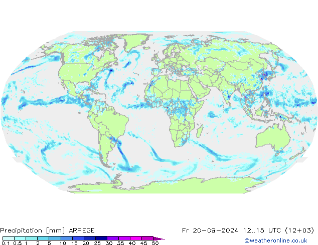 Precipitation ARPEGE Fr 20.09.2024 15 UTC