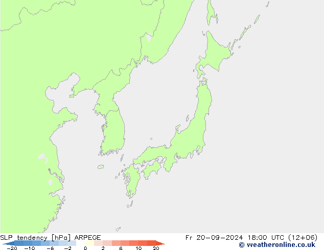 SLP tendency ARPEGE Pá 20.09.2024 18 UTC