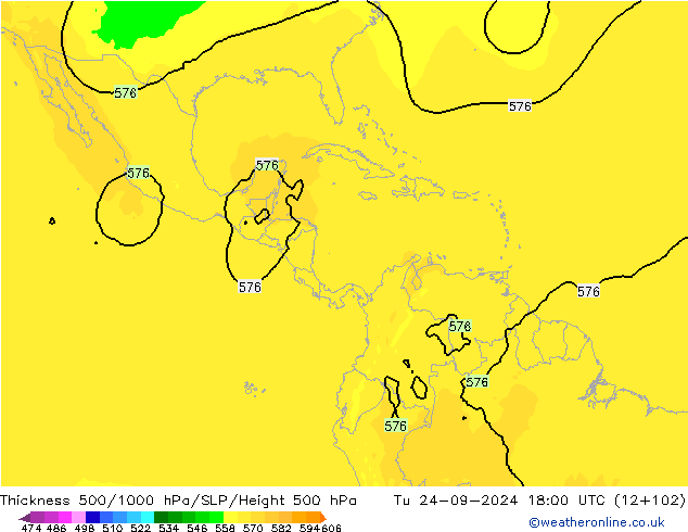 Thck 500-1000hPa ARPEGE Út 24.09.2024 18 UTC