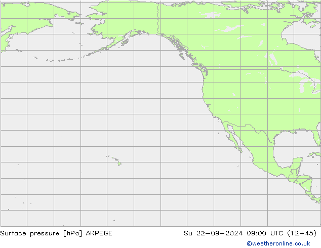 Atmosférický tlak ARPEGE Ne 22.09.2024 09 UTC