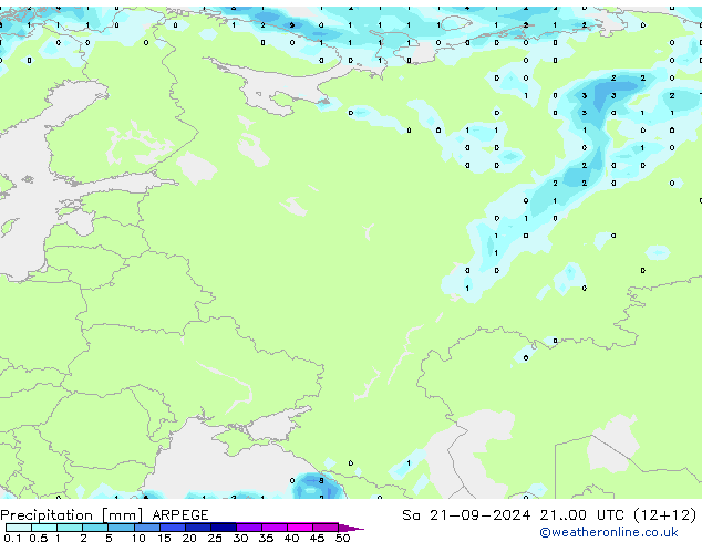 Yağış ARPEGE Cts 21.09.2024 00 UTC