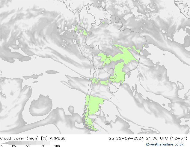 vysoký oblak ARPEGE Ne 22.09.2024 21 UTC