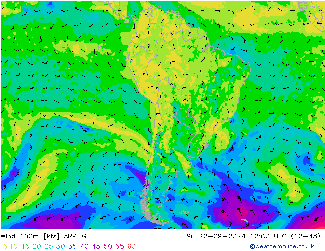  100m ARPEGE  22.09.2024 12 UTC