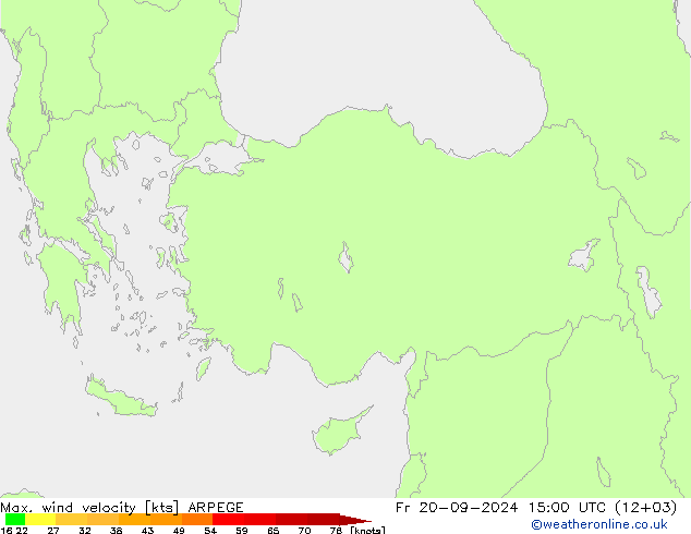 Max. wind velocity ARPEGE Sex 20.09.2024 15 UTC