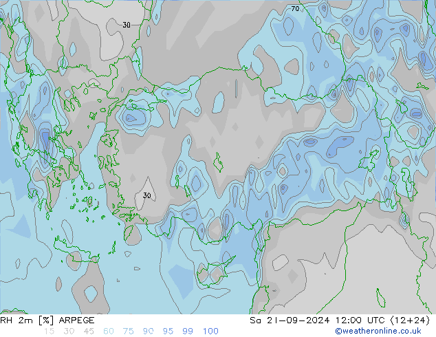 RV 2m ARPEGE za 21.09.2024 12 UTC